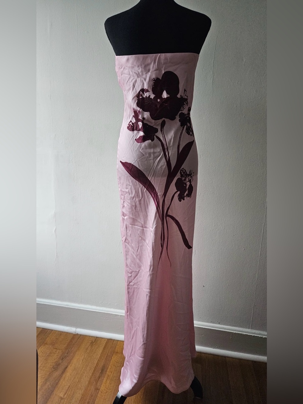 Anthropologie Strapless Pink Satin Maxi NWTs - Picture 5 of 7